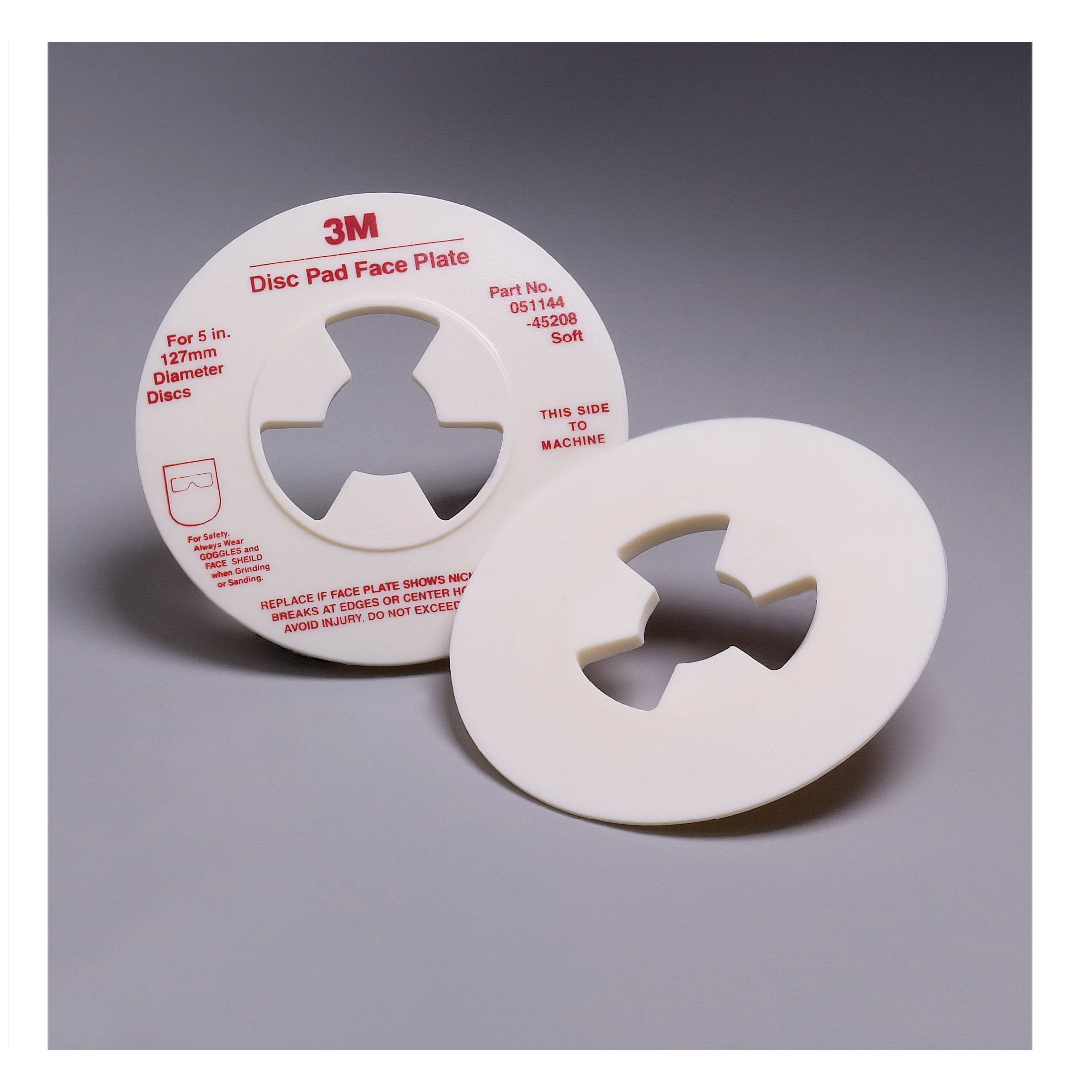 3M AB45208  ~  Disc Pad Face Plate 45208 Smooth Soft White 5 in