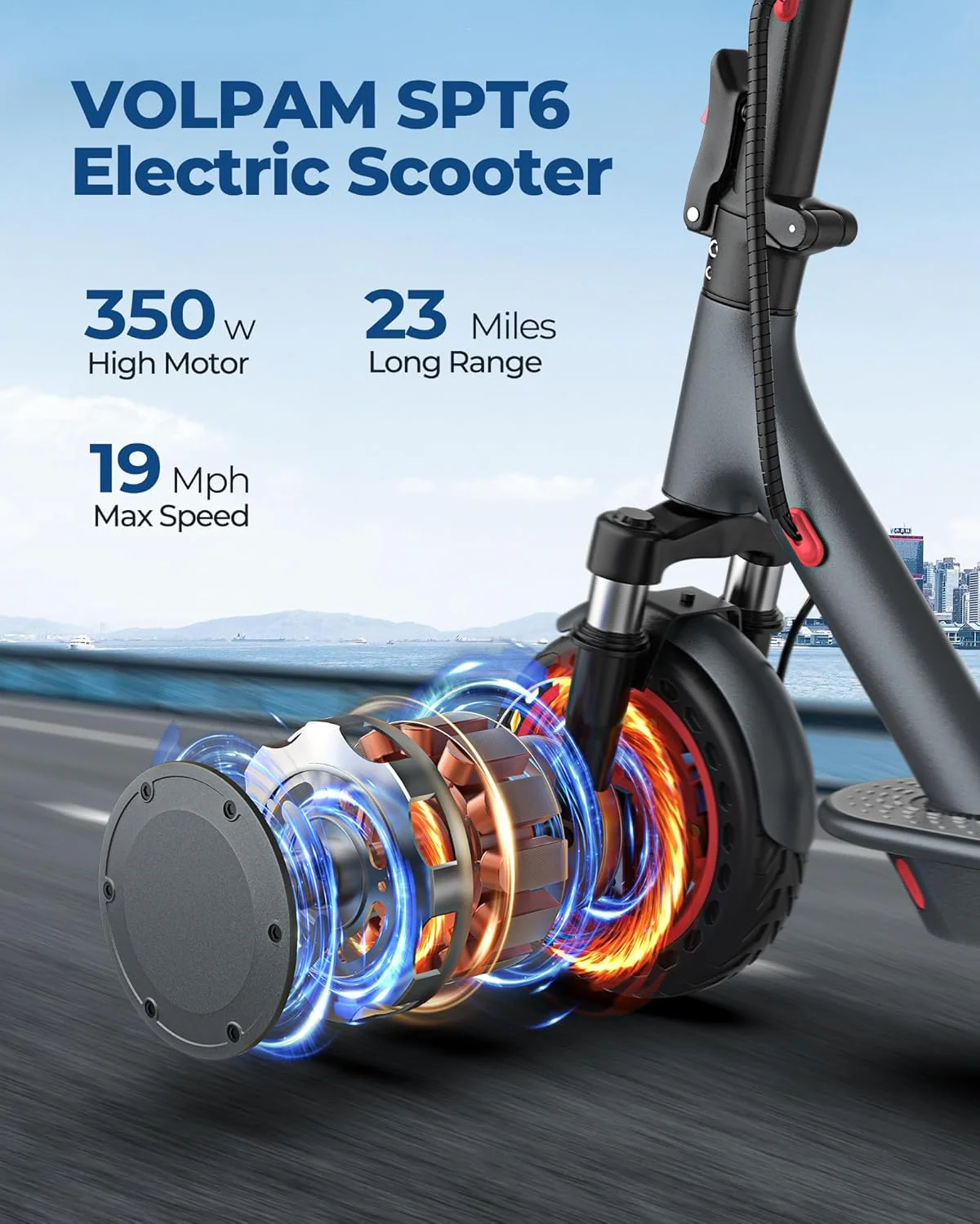 Electric Scooter, 350W/500W Powerful Motor, 8.5