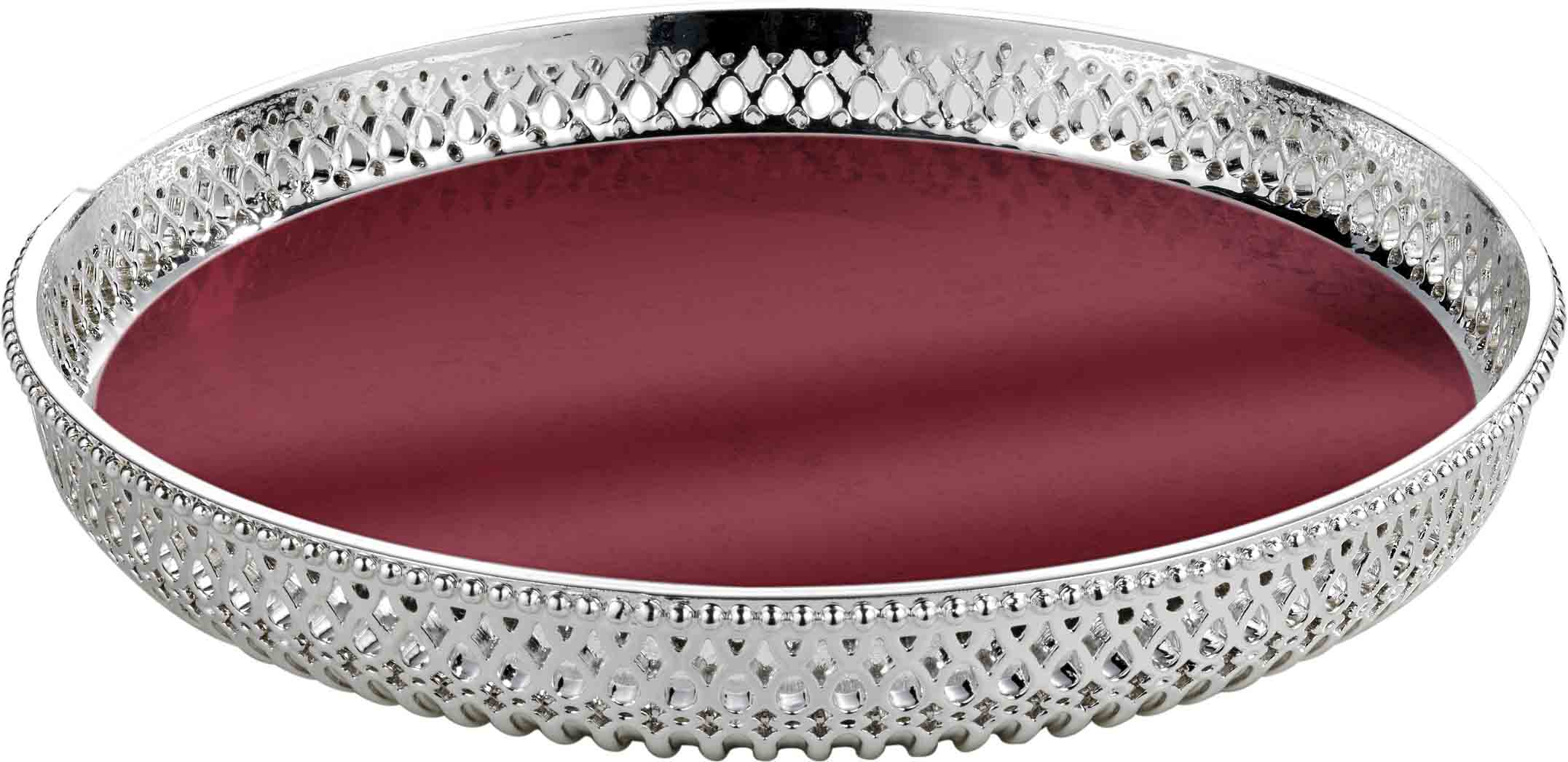 Resin Petit Tray, Silver-Red