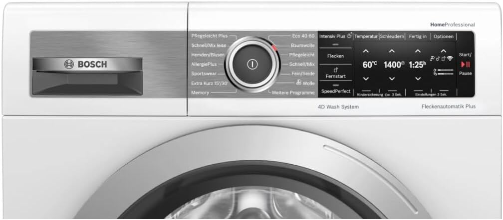 WAV28G43 HomeProfessional Smarte Waschmaschine, 9 kg, 1400 UpM, Made in Germany, Flecken-Automatik Plus entfernt 16 Fleckenarten, ActiveWater Plus maximale Energie- und Wasserersparnis