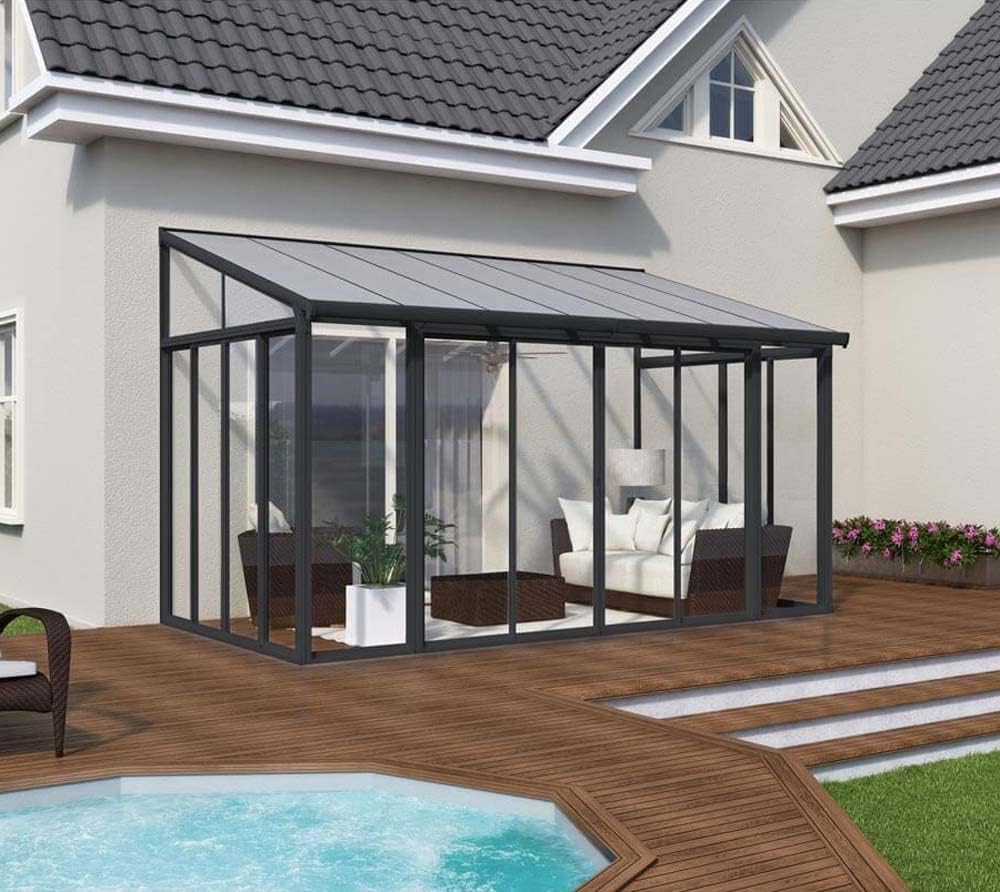 Palram Veranda San Remo - Giardino d'inverno, Grigio, 295 x 425 x 310 cm