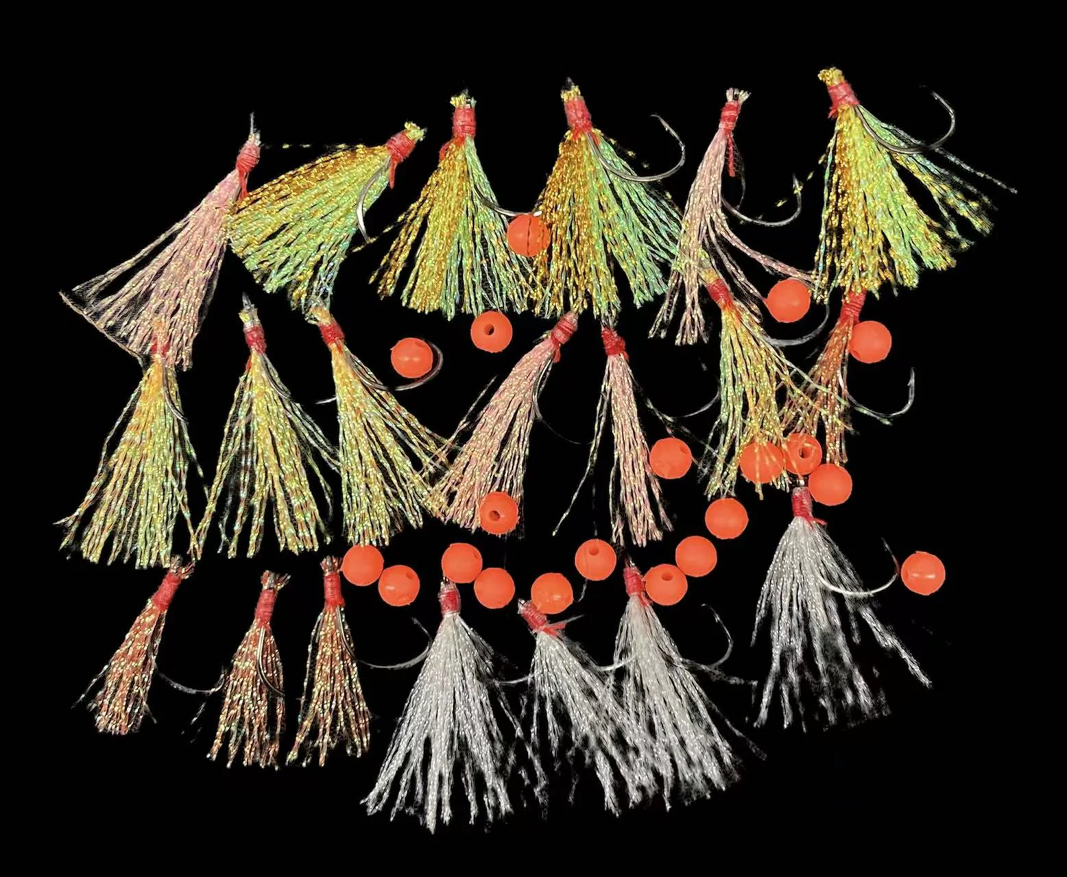 20 X DIY Flasher ,Assorted Colours Whiting Rigs Hooks Size 4#