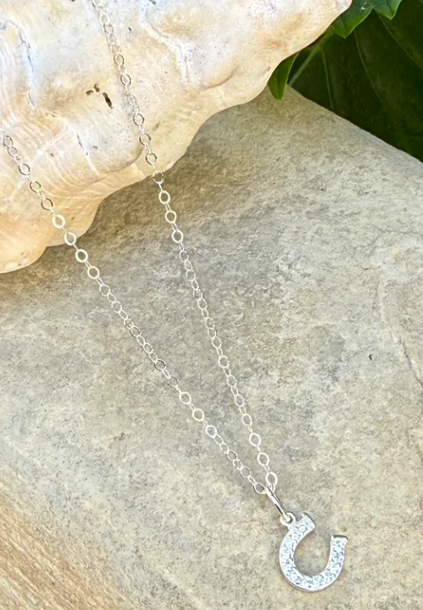 Dainty Sterling Silver Horseshoe Necklace