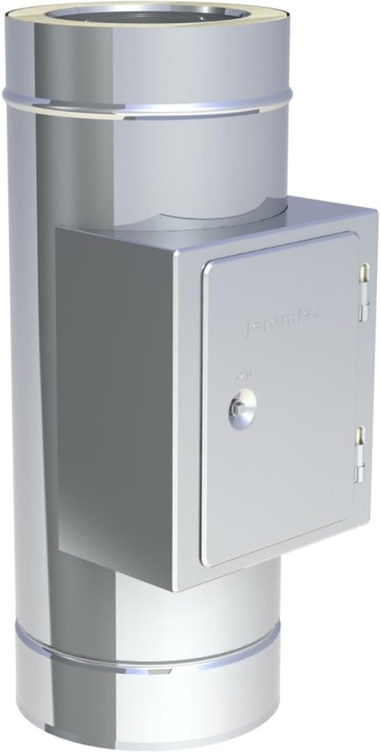 Jeremias DW-FU Revisionselement Ø 180 mm Doppelwand Edelstahl Abgassystem bis 600°C N1 für Öl Gas Festbrennstoffe Inspektion Reinigung