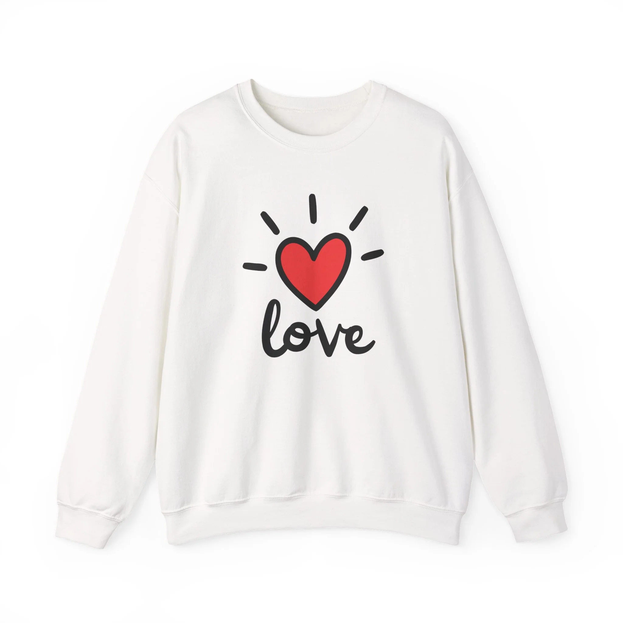 Love Heart Crewneck Sweatshirt - Red Heart 