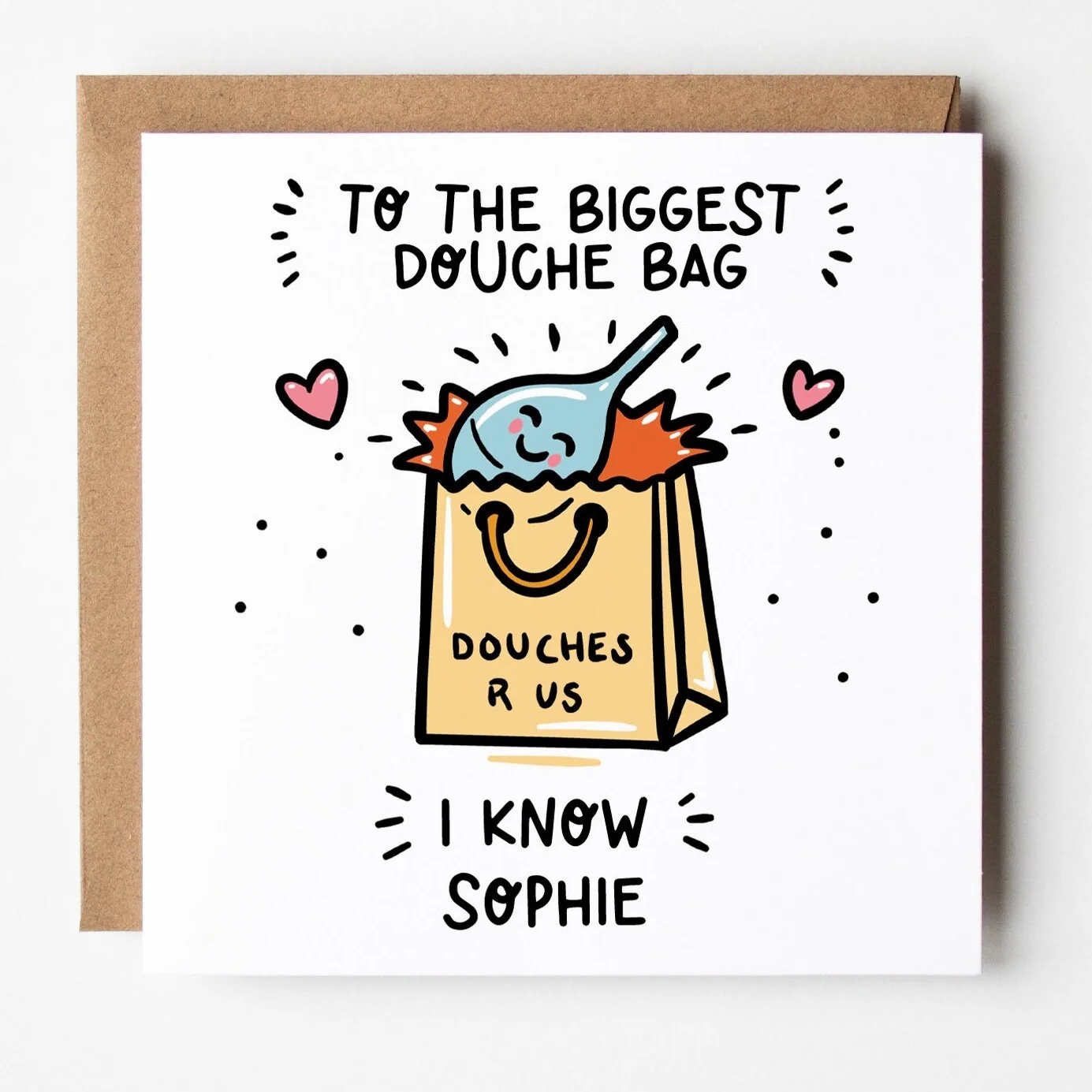 Biggest Douche Bag Card a?�� Personalised Funny Anniversary Card a?�� Funny Friend Card a?��