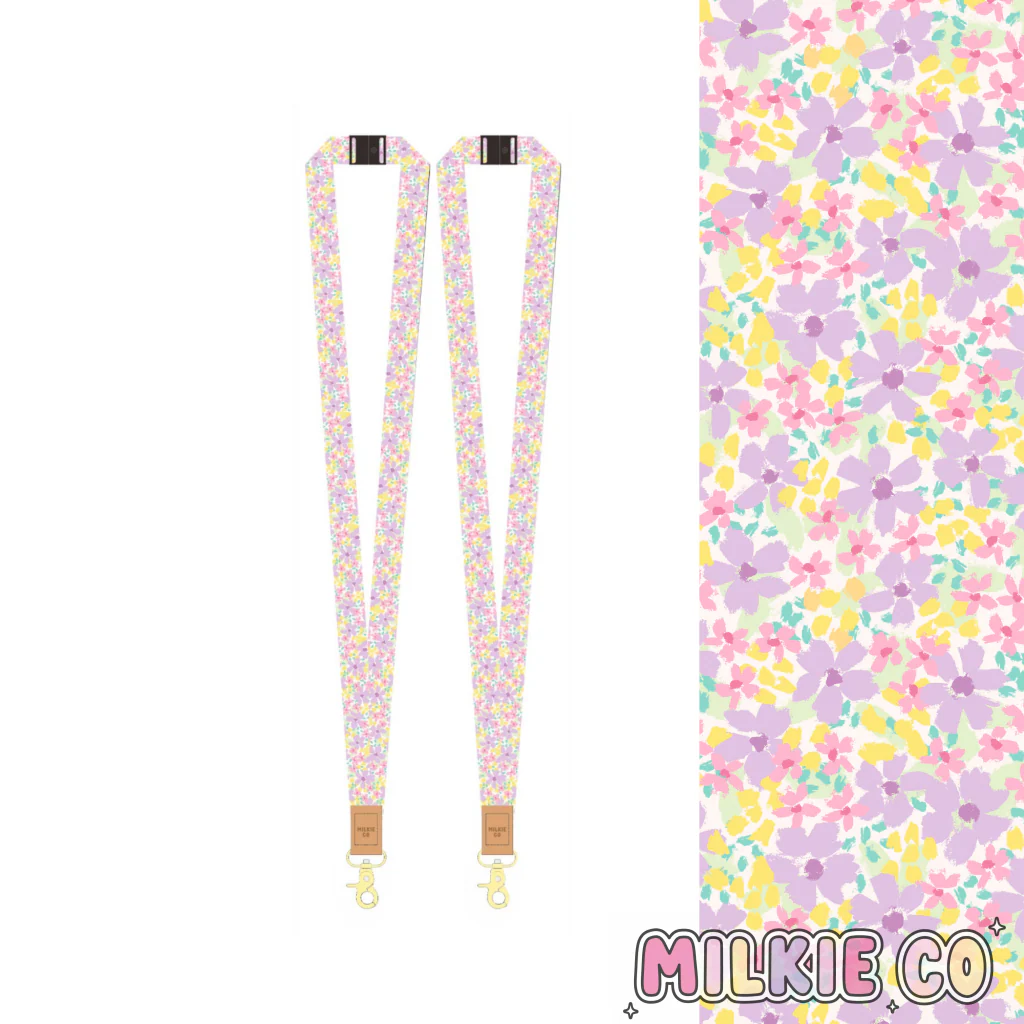 Floral Fabric Lanyard