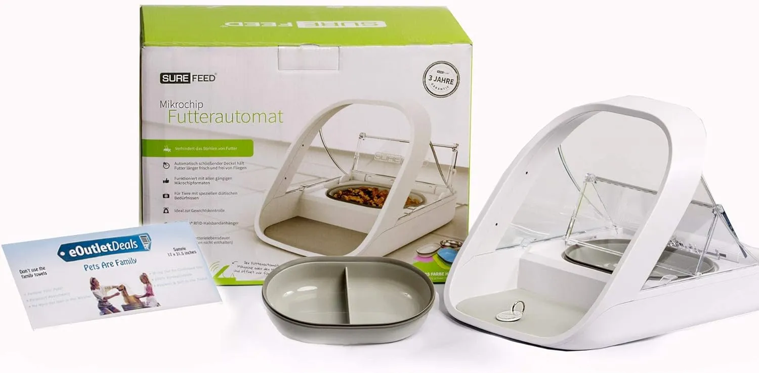 Automata Kisállat Etető - Mikrochip-es Kisállat Etető - MPF001 - Nedves és Száraz Ételhez Egyaránt Alkalmas - Bónusz eOutletDeals Kisállat Törölköző