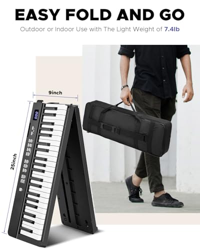 Starfavor Pianoforte portatile per tastiera, pianoforte pieghevole a 88 tasti full size, pianoforte elettrico, tastiera semi ponderata con 88 tasti, supporto per pianoforte, SP 15F : Amazon.it: Strumenti Musicali