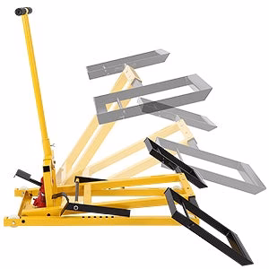 Lawn mower lift with hydraulic jack, 66 cm (26 inch) lifting height, welded steel construction, lifting capacity 227 kg (500 lbs), for ride-on lawn mowers, tractors and ATVs