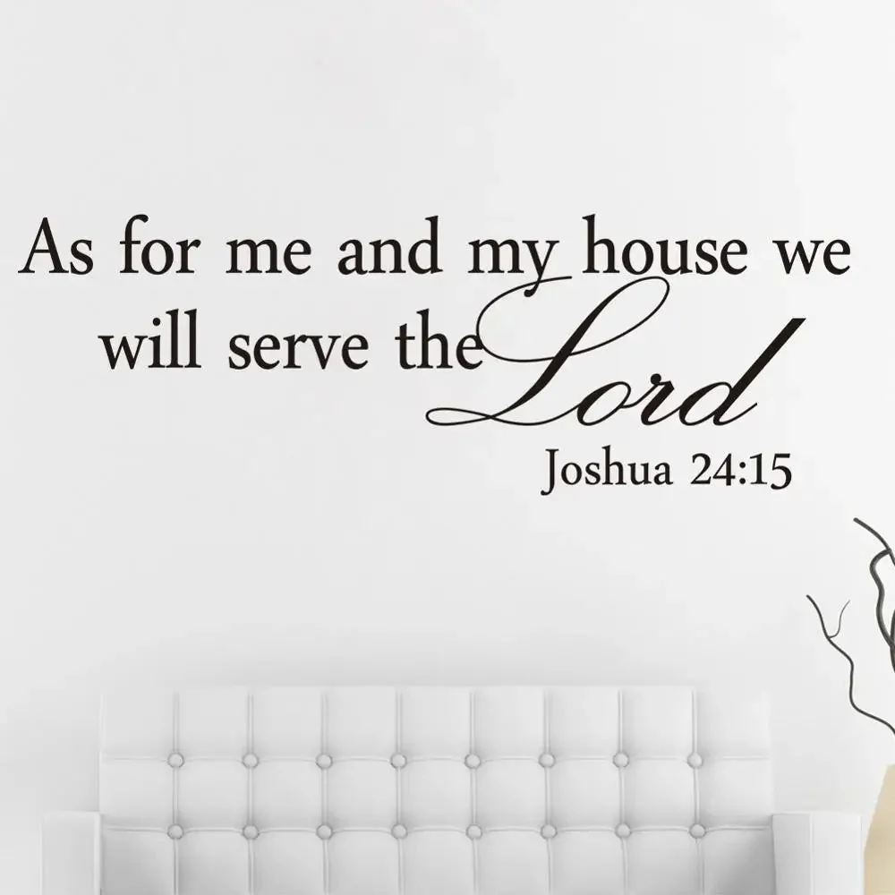 Joshua 24:15 Scripture Jesus Wall Decal Art | Christian Gifts | Home Decor for Bedroom Bathroom Kitchen Dorm Living Room