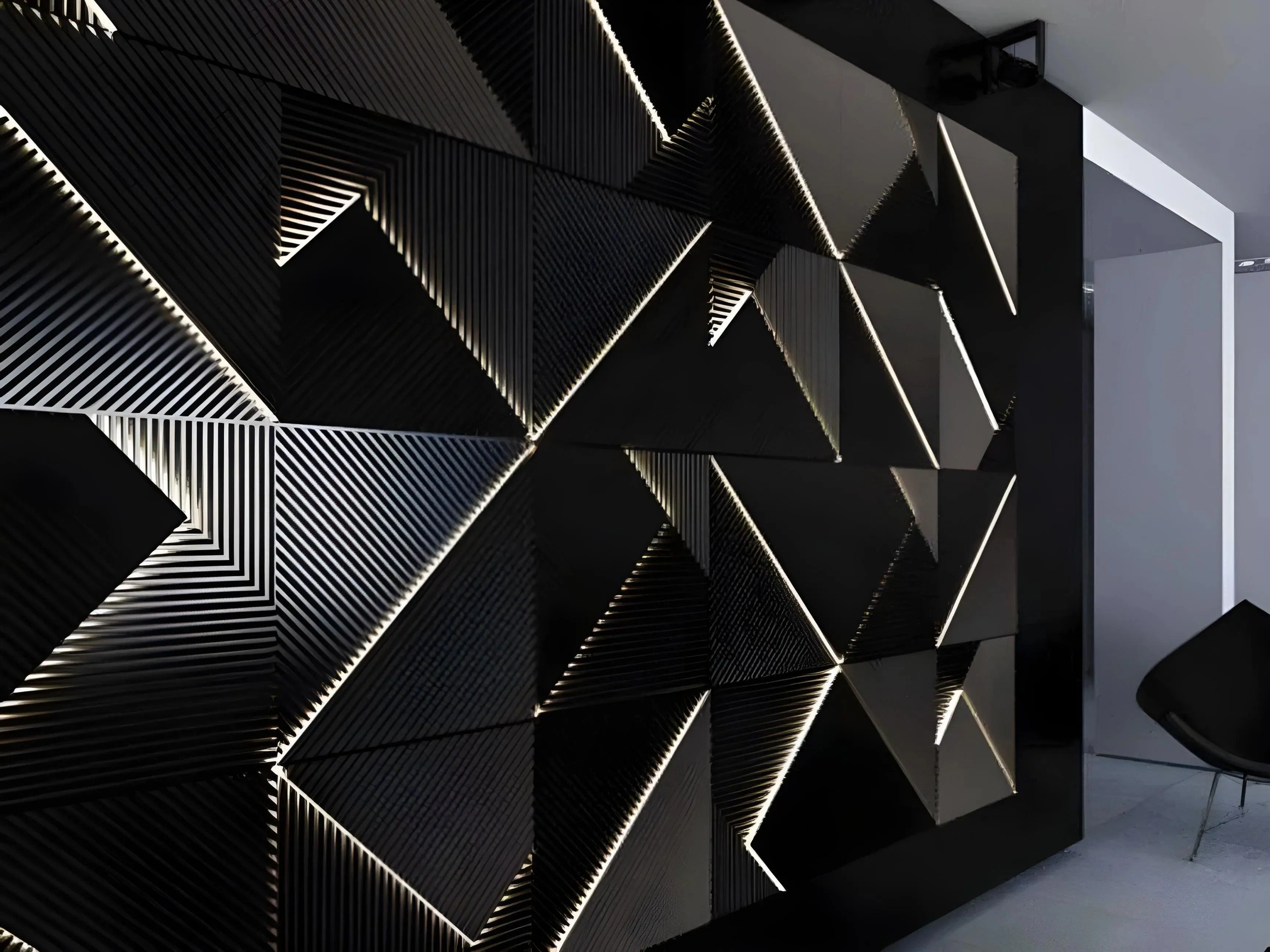 GYPSUM 3D WALL PANEL | FUTUR + LED 0042