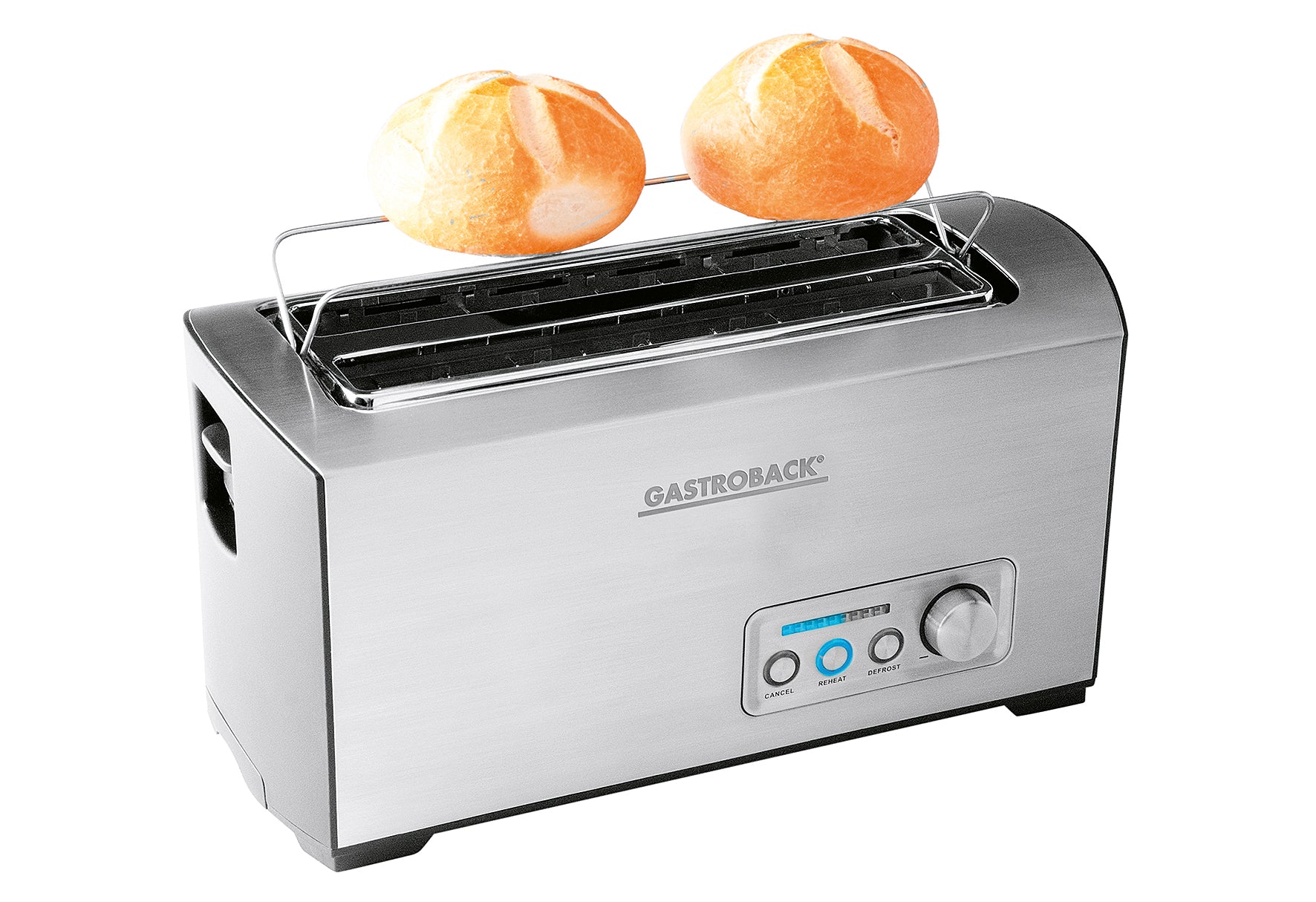 2025 Tostapane doppio a 4 fette, doppio slot lungo 1500 Watt acciaio inox