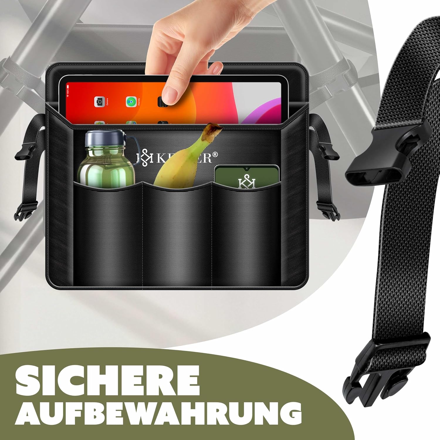 KESSER® Hängesessel mit Gestell Bali Hängeschaukel Hängestuhl bis 150kg für Indoor und Outdoor + Kissen & Seitentasche Hängekorb Stahlgestell & Schaumstoff Sitzpolster