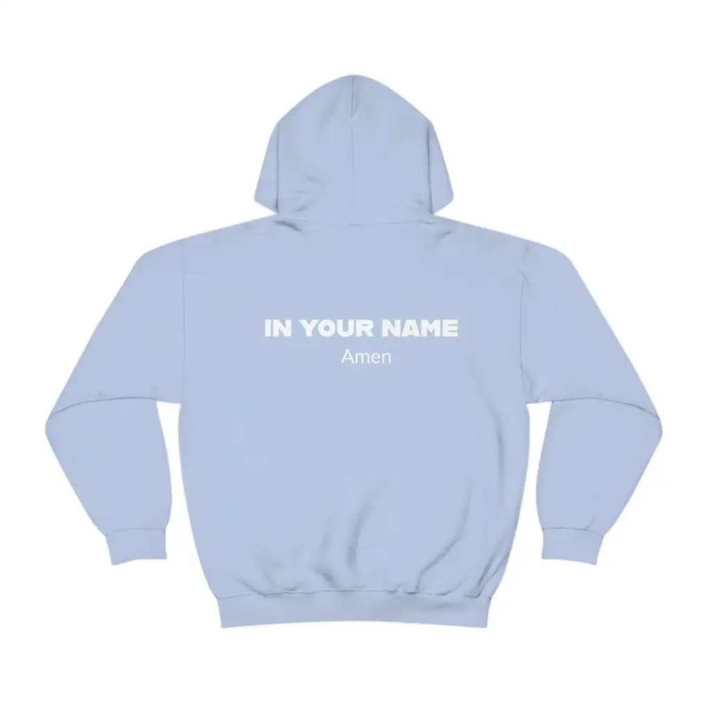 In Your Name Amen Hoodie Hooded Sweatshirt | Oversize Religious Aesthetic Streetwear | Essential Gift For Her, Him to show Faith