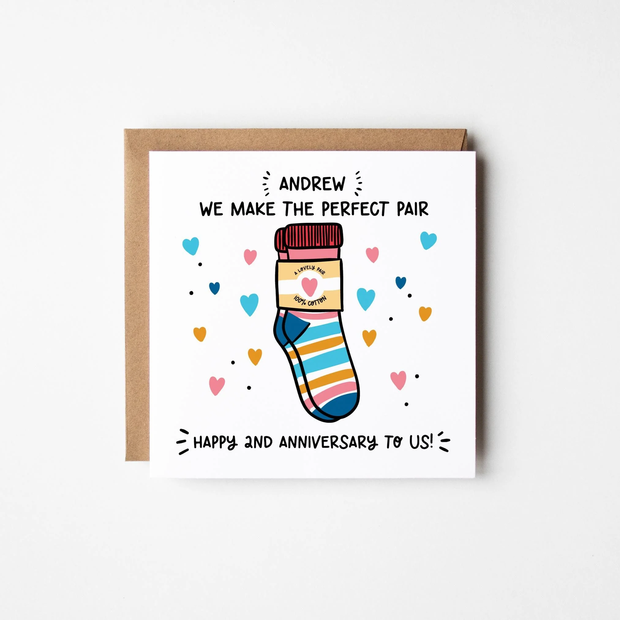 Husband 2nd Anniversary Card ? Personalised  Happy 2nd Anniversary Husband Card ? 2nd Anniversary Card For Him ? Cotton Anniversary