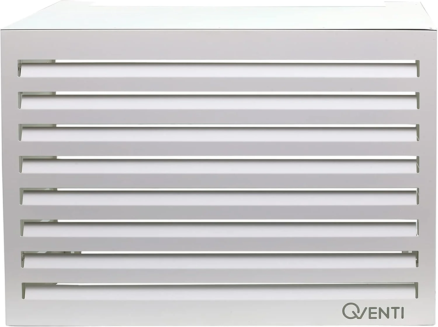 Qventi Abdeckung für Klimaanlage - Anthrazit/Grau - Aluminium - Schutzgitter - Verkleidung - Einfache Montage - Größe S - Außenmaße (LxBxH): 100 x 50 x 75 cm