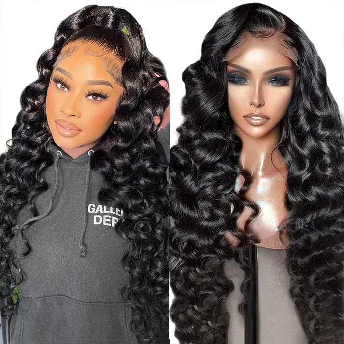 Loose Deep Wave Lace Front Human Hair Wigs for Women 13x4 HD Lace Frontal Wigs Pre Plucked Natural Hairline