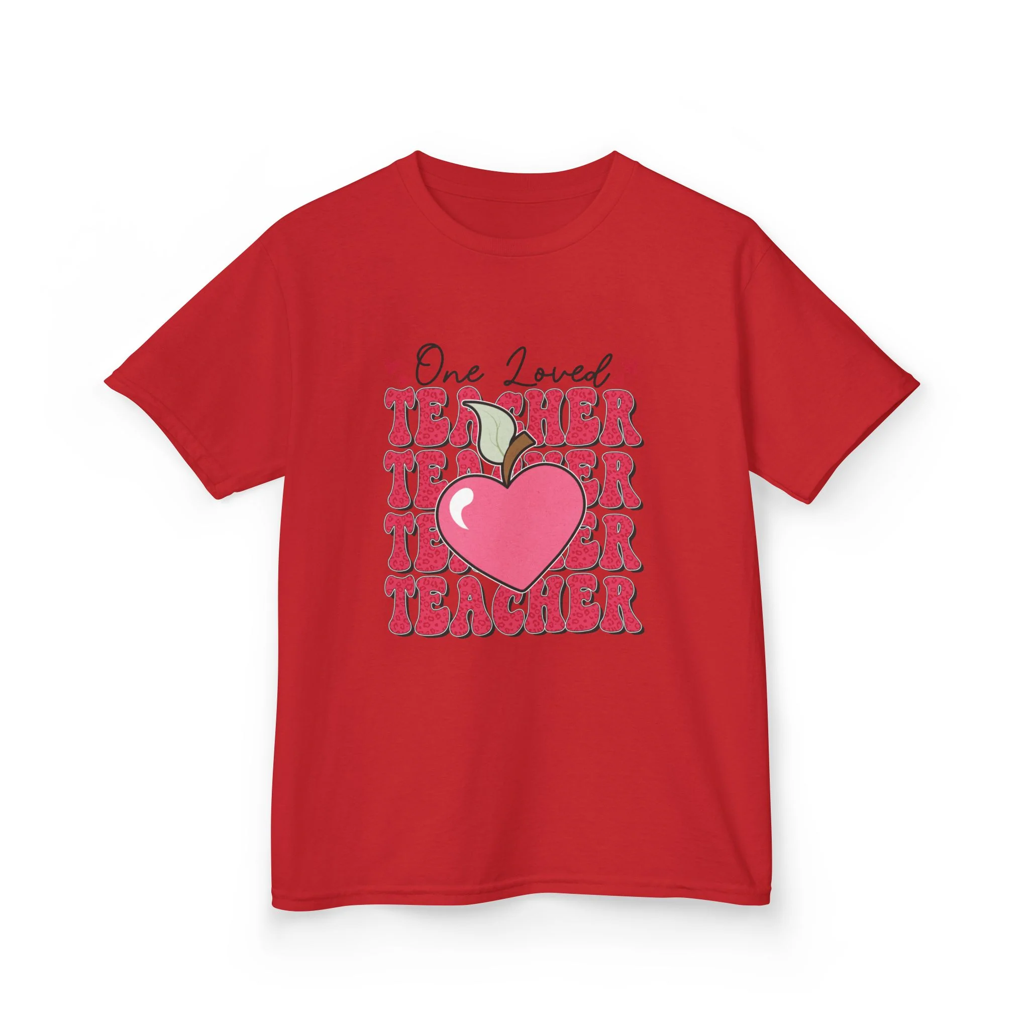 One Loved Teacher Kids Tee | Heart Apple Teacher Design