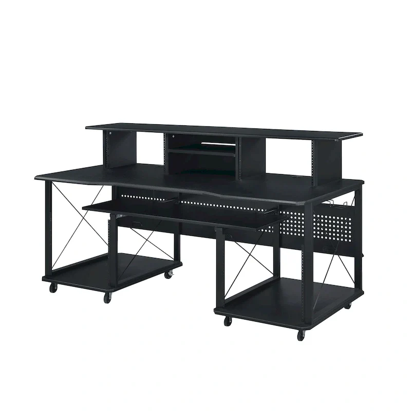 Rectangular Music Desk with 8 Wheels and 1 Keyboard Tray