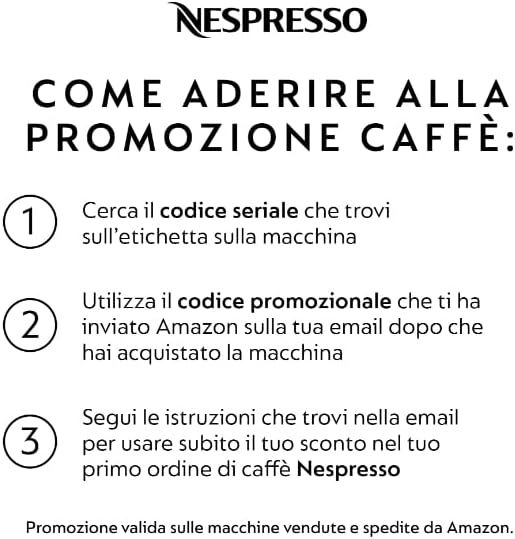 Nespresso Inissia XN1001, Macchina da caffè di Krups, Sistema Capsule Nespresso, Serbatoio acqua 0.7L, White