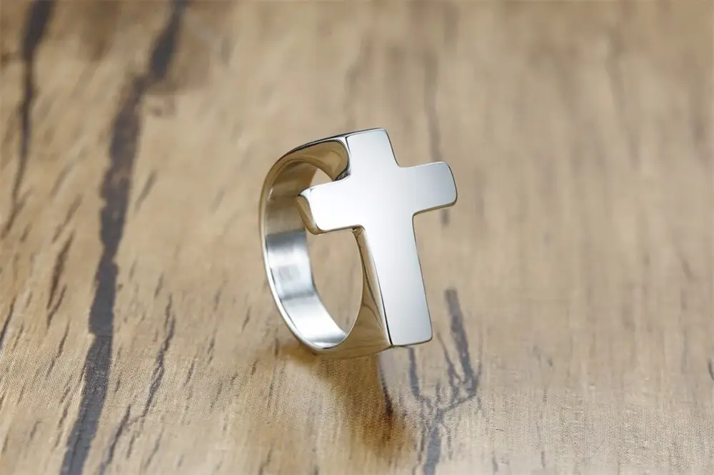 Mens Cross Ring | Hip Pop Jewelry | Ring with Cross | Gift for Him