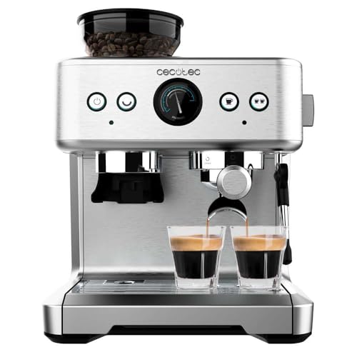 Cecotec Macchina da Caffè Espresso Barista Power Espresso 20 Barista Maestro 2250 W, 20 Bar, Manometro e 2 Termoblocchi, Serbatoio per Chicchi di Caffè, Macinino con 20 Livelli, Vaporizzatore : Amazon.it: Casa e cucina