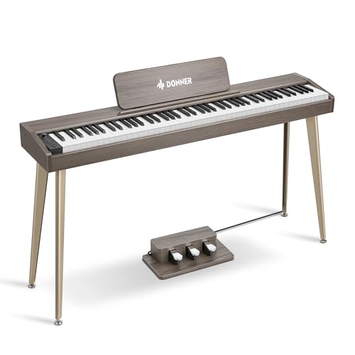 Donner DDP 60 Pianoforte digitale a 88 tasti per principianti, tastiera elettrica con tasti sensibili alla velocità, 128 voci, 83 ritmi, 8 effetti di riverbero, 5 curve di intensità, grigio : Amazon.it: Strumenti Musicali
