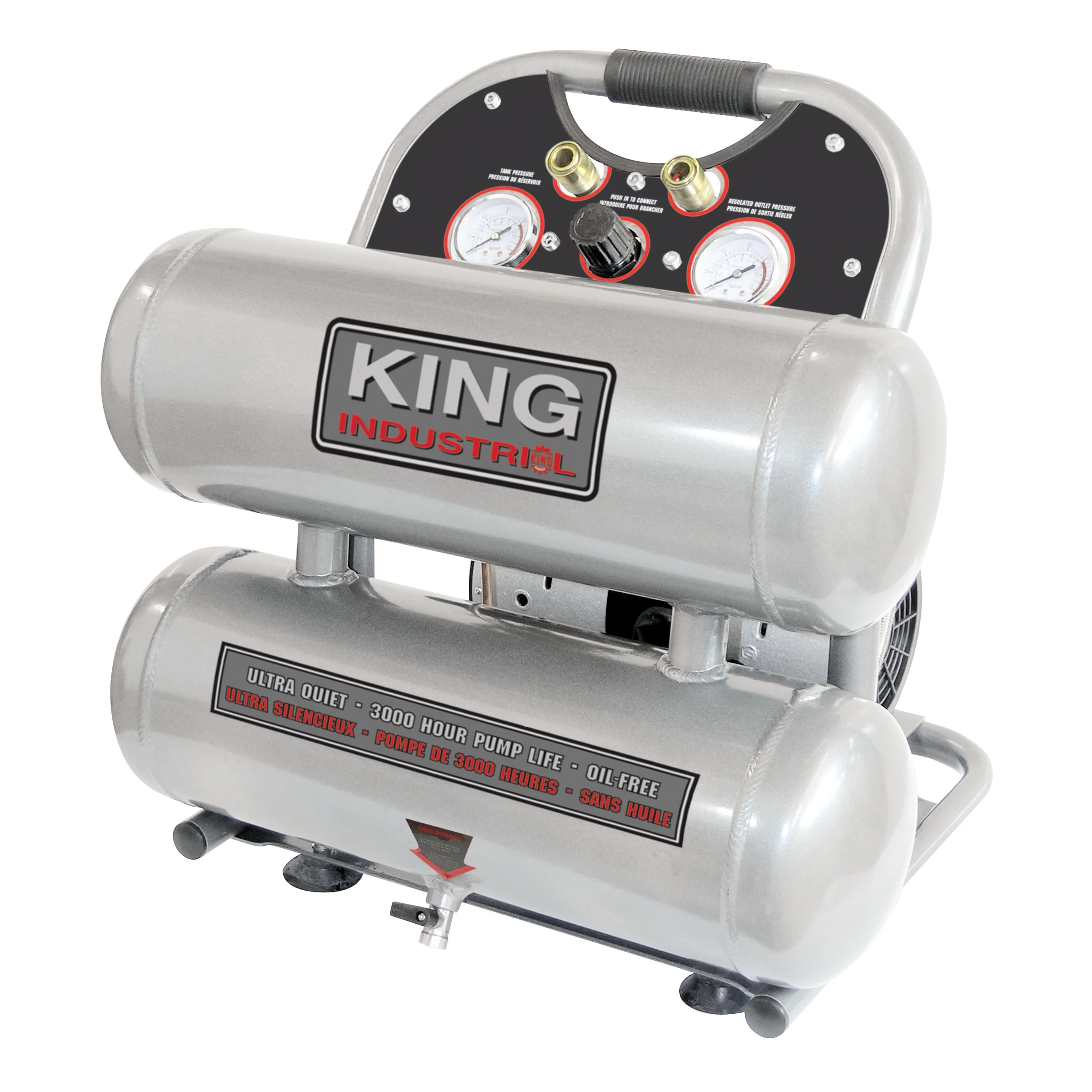 King Canada KC-4620A  ~  Air Compressor Ultra Quiet Oil-Free Aluminum Tanks 2 Hp (Peak)