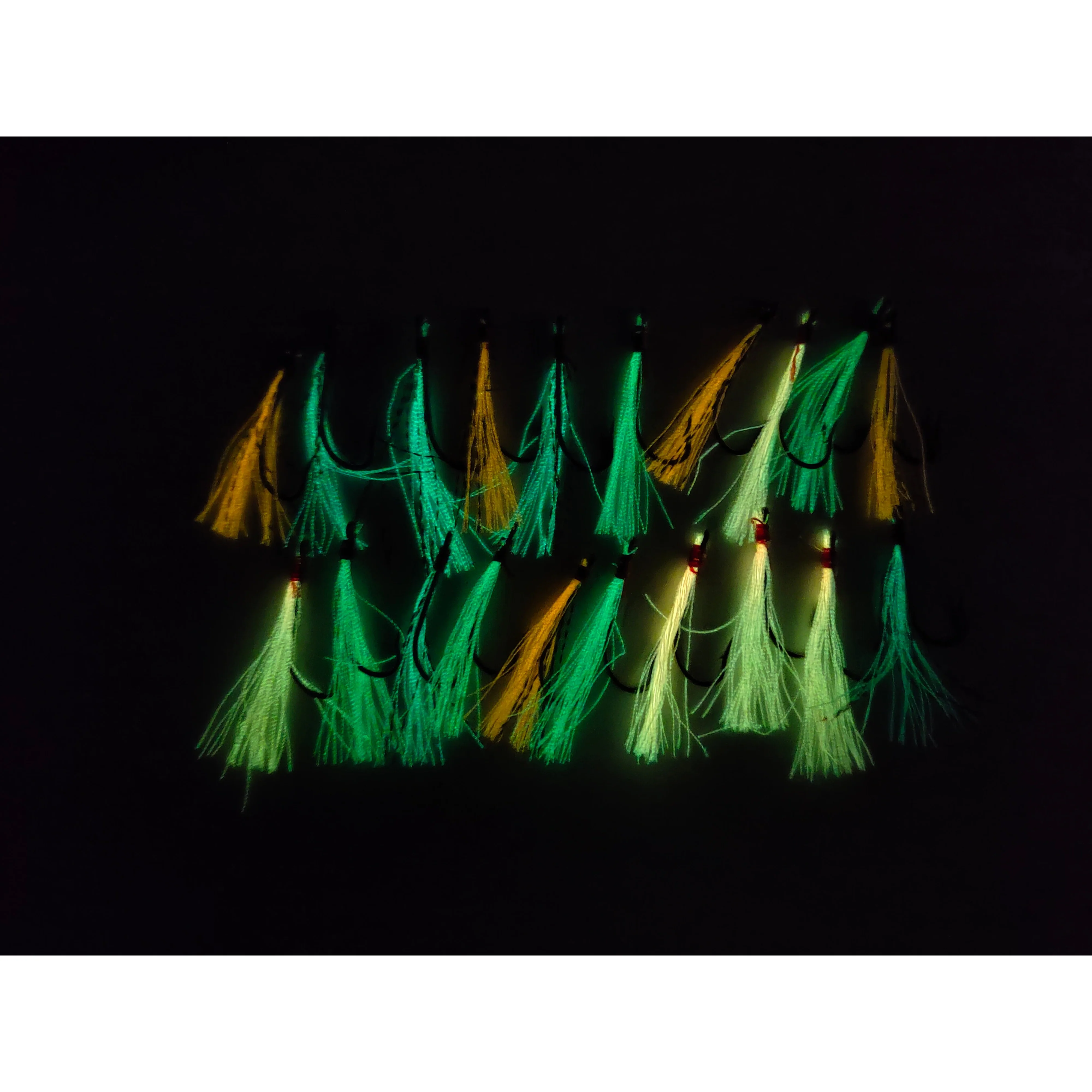 20 X DIY Luminous Flasher HookFishing Rig Assorted Colors Hooks Size 2#