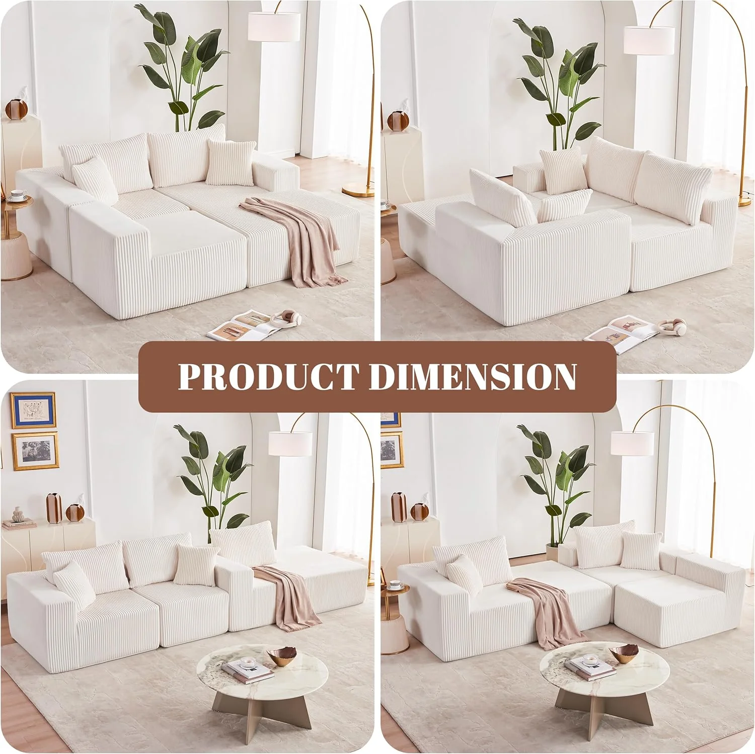 108 Modular Sectional Sofa Cloud Sectional Couch Modern Modular L-Shape Sofa Couch