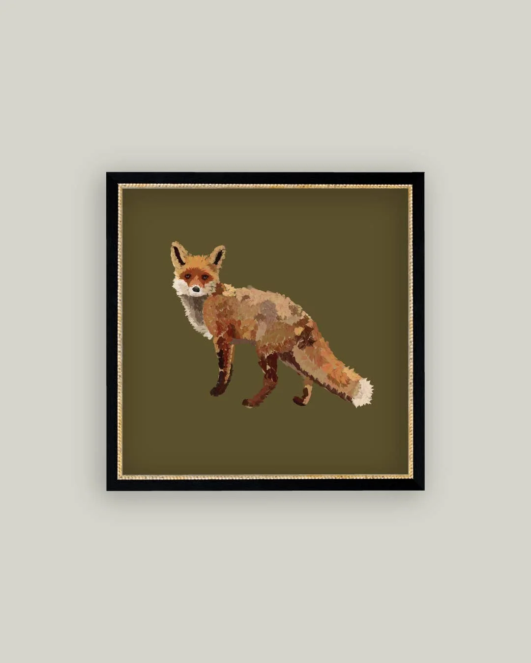 Fox Closeup Framed Antique Inspired Art