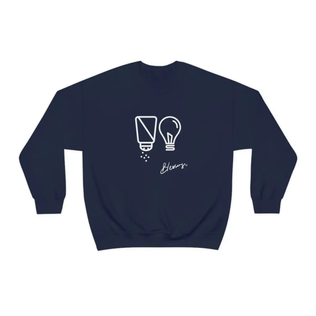 Salt and Light Christian Crewneck Sweatshirt | Gift to show Faith | Gift for Her for Him | Essential for Church and Worship
