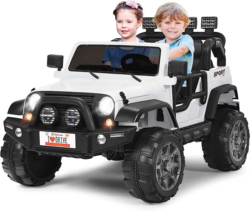 2 személyes, gyerekeknek való, felülős teherautó, 12 V-os akkumulátoros, elektromos kisgyerek-motorizált járművek, távirányítós játékautó