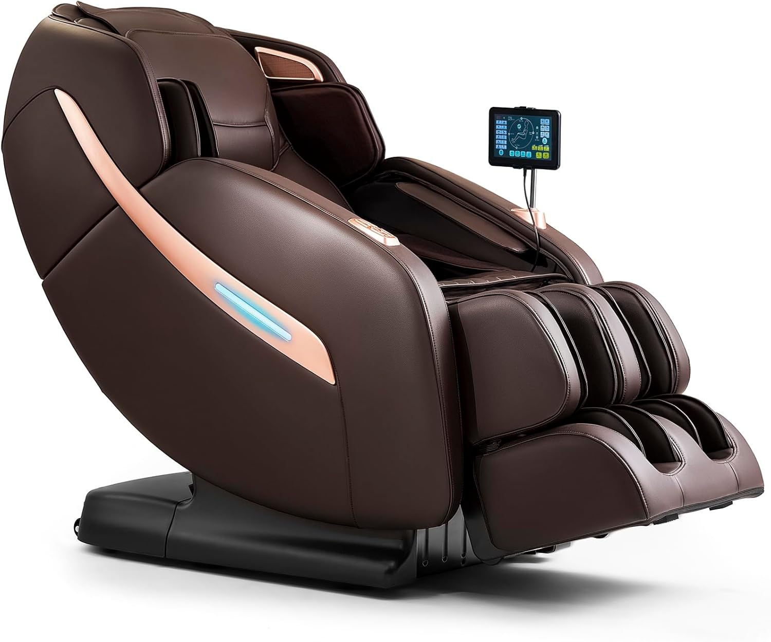 MYNTA Massage Chair Full Body  Zero Gravity SL Track Heavy Duty Massage Recliner Chair with Heat  12 Auto Modes for Home  M1612 Brown
