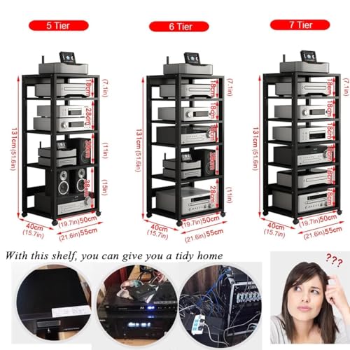 mobile stereo hi fi rack hifi Mobiletto portaoggetti stereo audio a 5/6/7 ripiani for soggiorno, ufficio, home theater, mobile porta video, torre porta DVD, supporto for giradischi, amplificatore for : Amazon.it: Elettronica