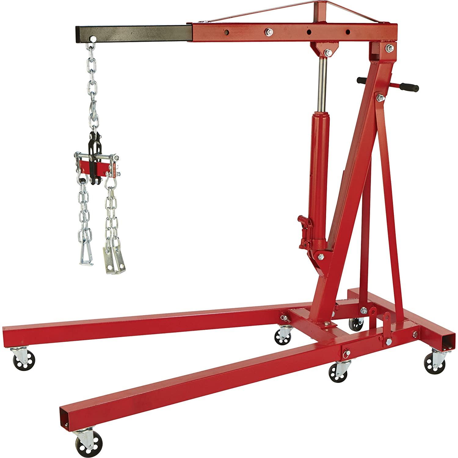 Strongway Hydraulic Engine Hoist with Load Leveler �C 2-Ton Capacity, 1in.-82 5/8in. Lift Range