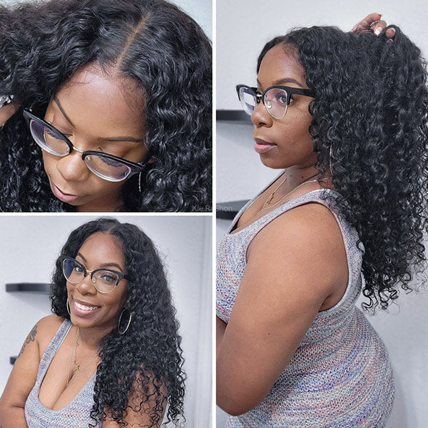 $120 OFF 14-22 Inches Water Wave HD Lace Wig Pre-plucked Pre Bleached Human Hair Wigs
