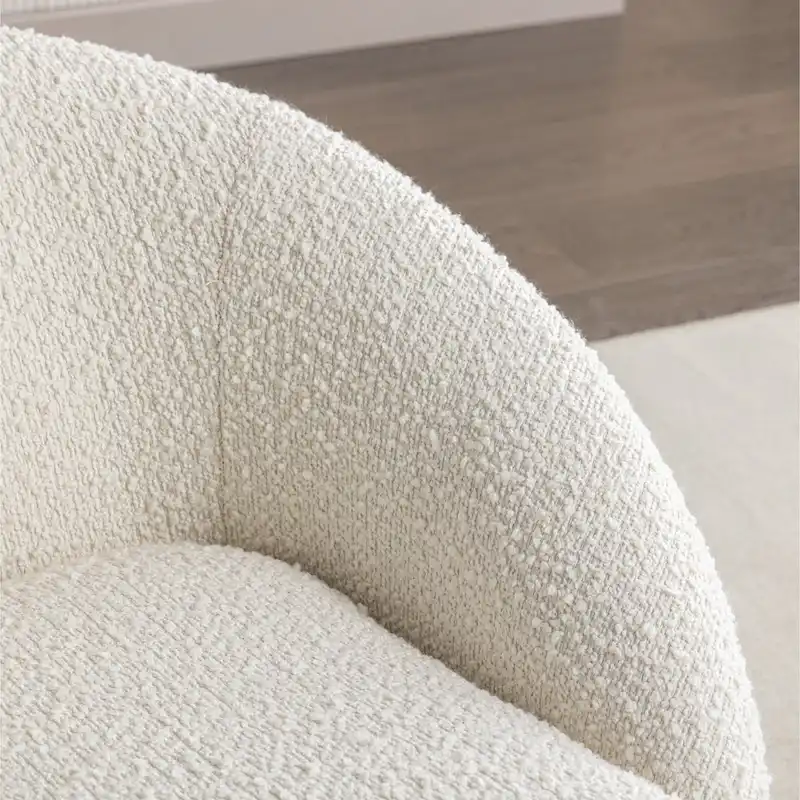 Swivel Barrel Chair - 360° Rotation - Boucle Fabric