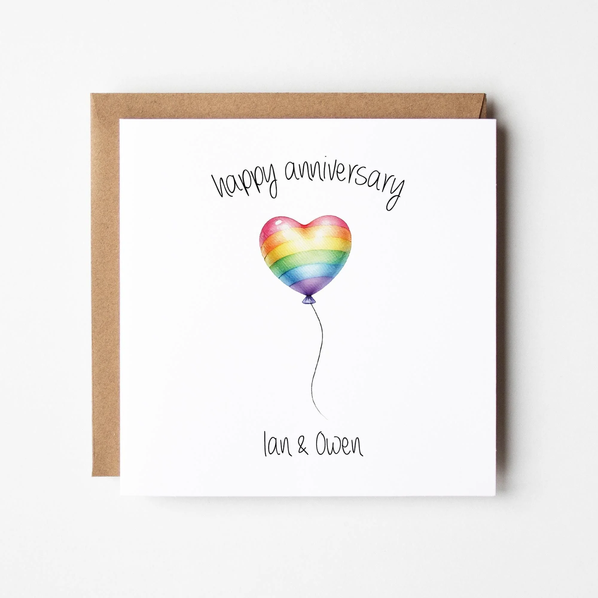 Rainbow Anniversary Card ? Personalised Happy Anniversary Card ? Anniversary Card For Them ?