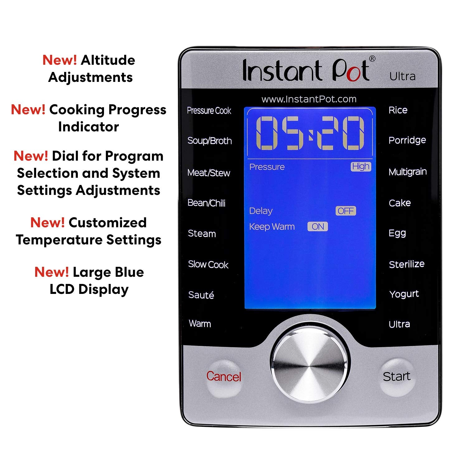Instant Pot Ultra Mini 3 Quart Programmable Cooker, Stainless Steel, 16 in 1, Silver, Touch Control, UL Certified