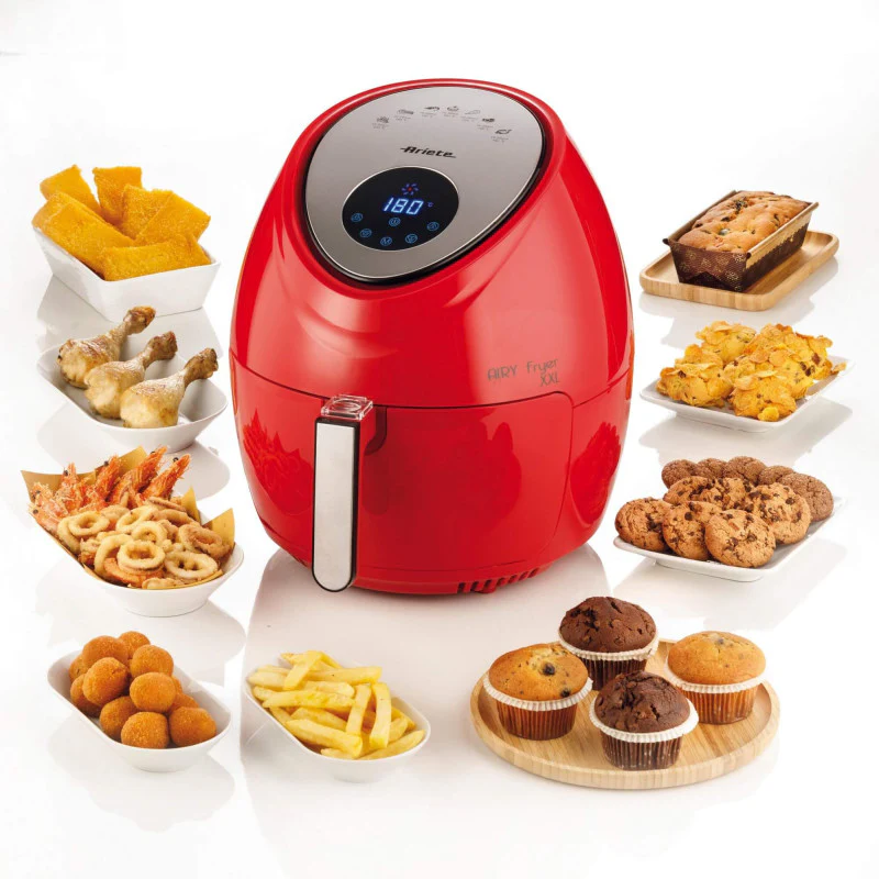 Friggitrice ad Aria XXL - 7 Litri - Cottura Senza Olio - 1800 Watt - Rosso
