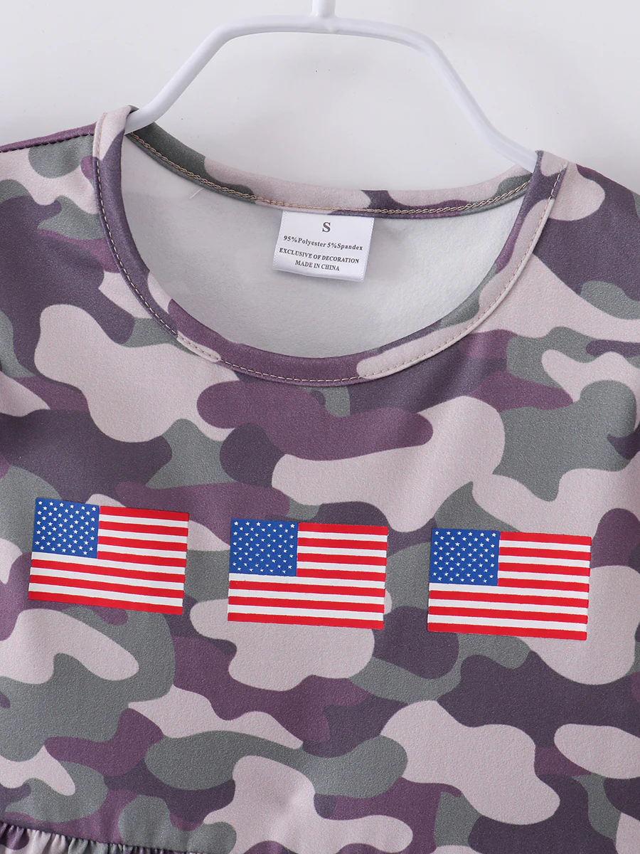 American Flag Ruffle Girl Dress