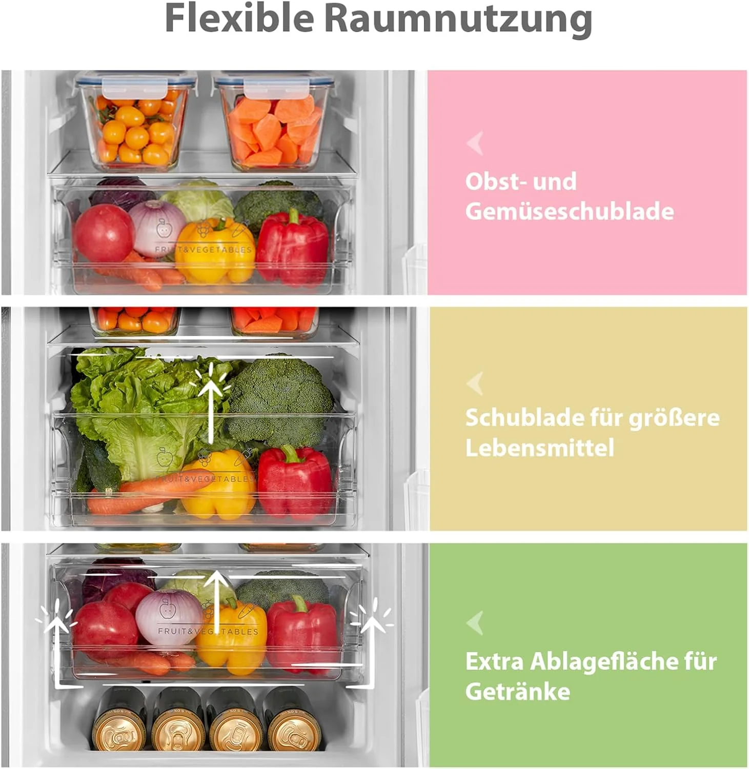 Comfee' RCB169DK3 Kühlschrank mit Gefrierfach 150cm Höhe/Kühl-/Gefrierkombination/Low Frost/174L/leise Kühlgefrierkombi 38dB/Einstellbare Kühlschranktemperatur/LED-Licht/156 kWh/Jahr/Schwarz