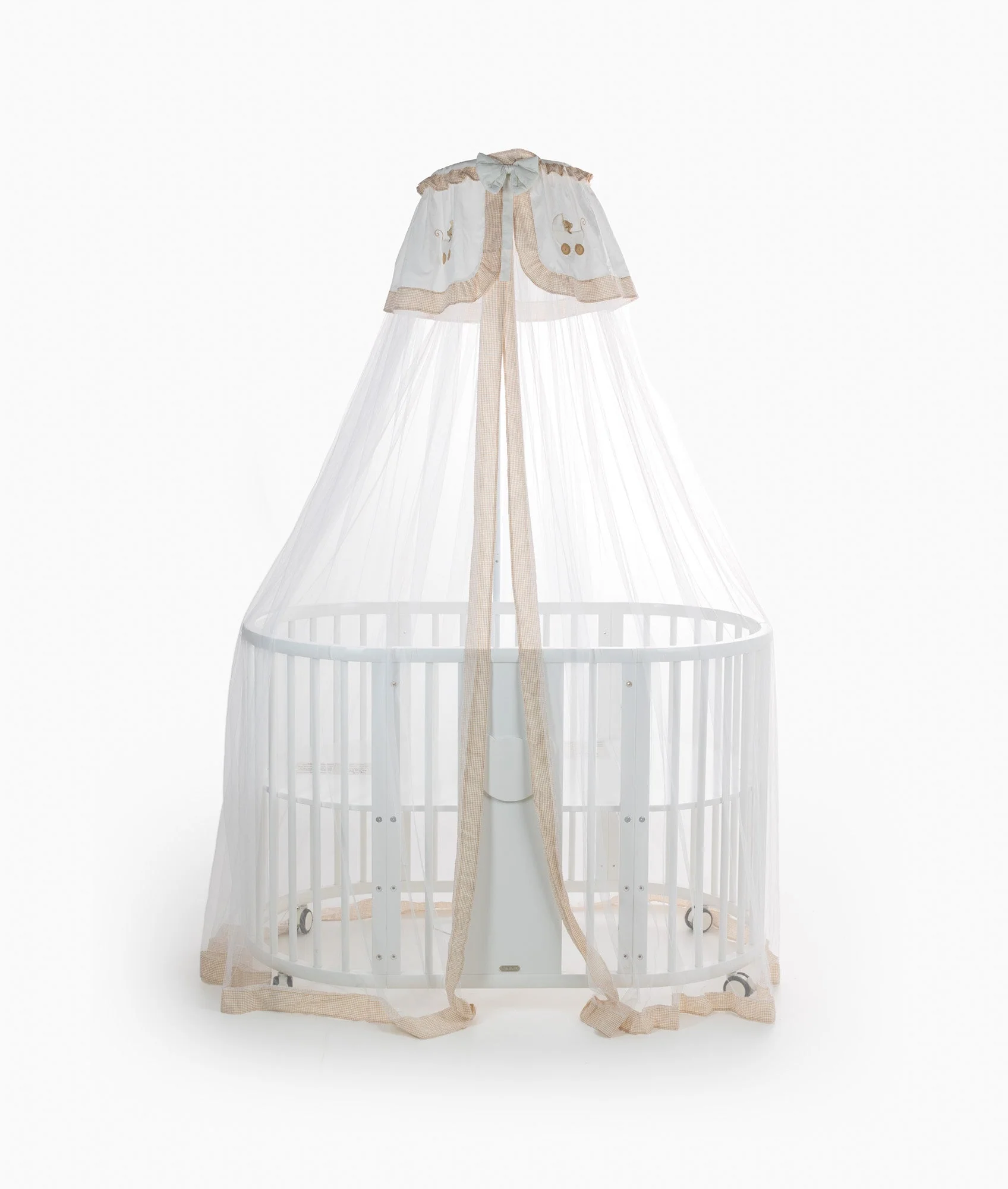 Cot Canopy & Stand Set | White & Beige