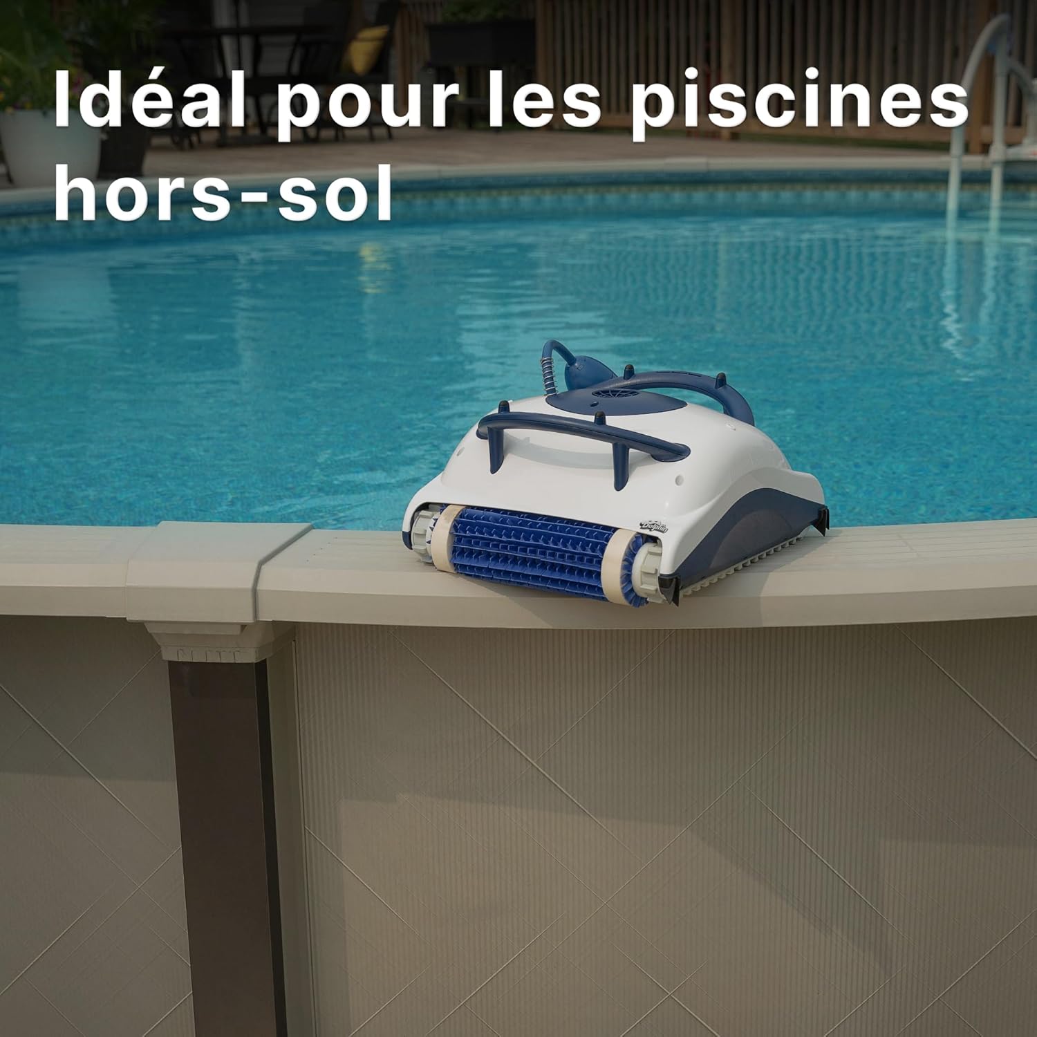 Dolphin Pool UP Robot Nettoyeur électrique avec Fil pour Piscines Hors-Sol jusqu'à 8 mètres de Longueur - Nettoyage des parois - Économie d'énergie