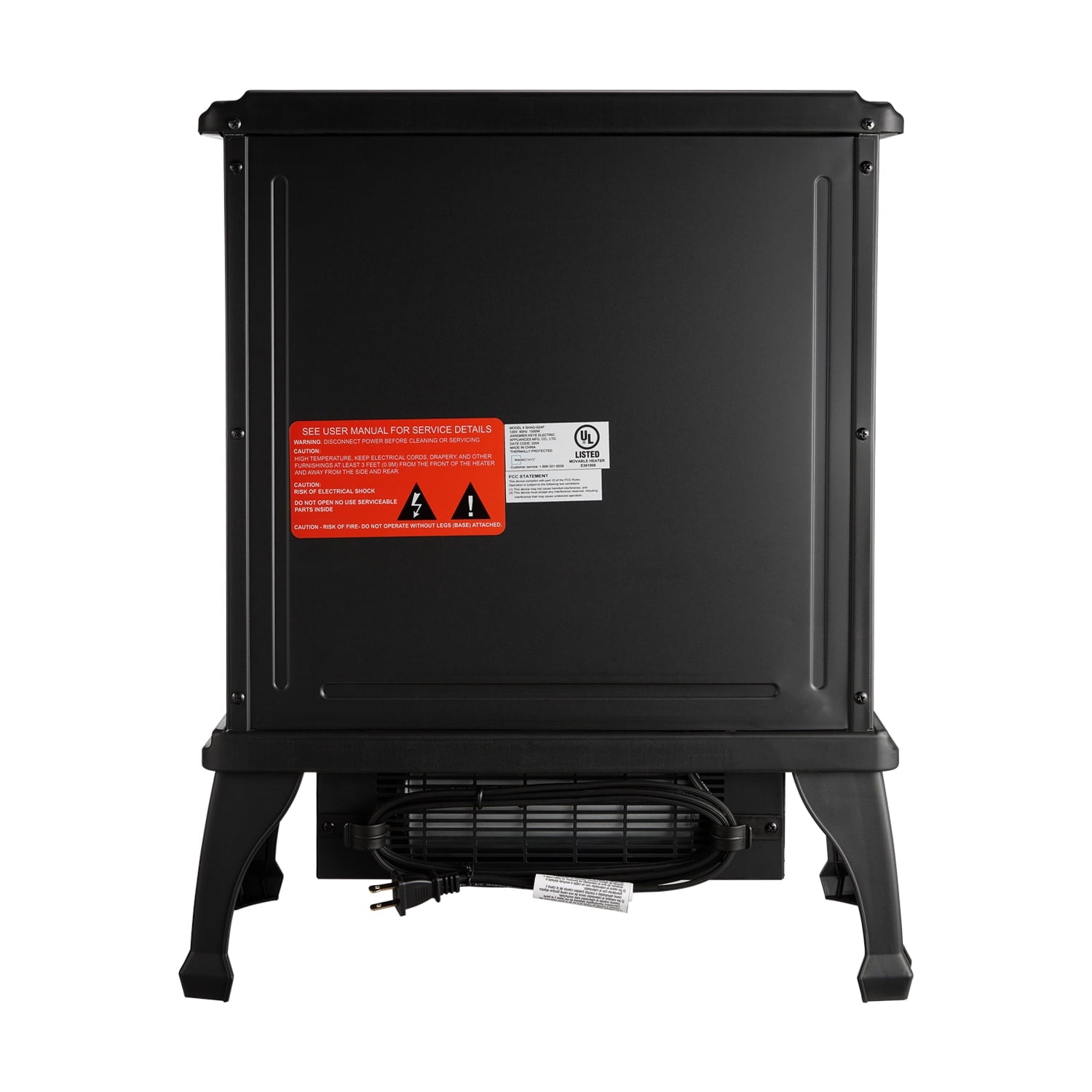 Mainstays New 2-Setting 3D Electric Stove Heater with Life-like Flame, Black