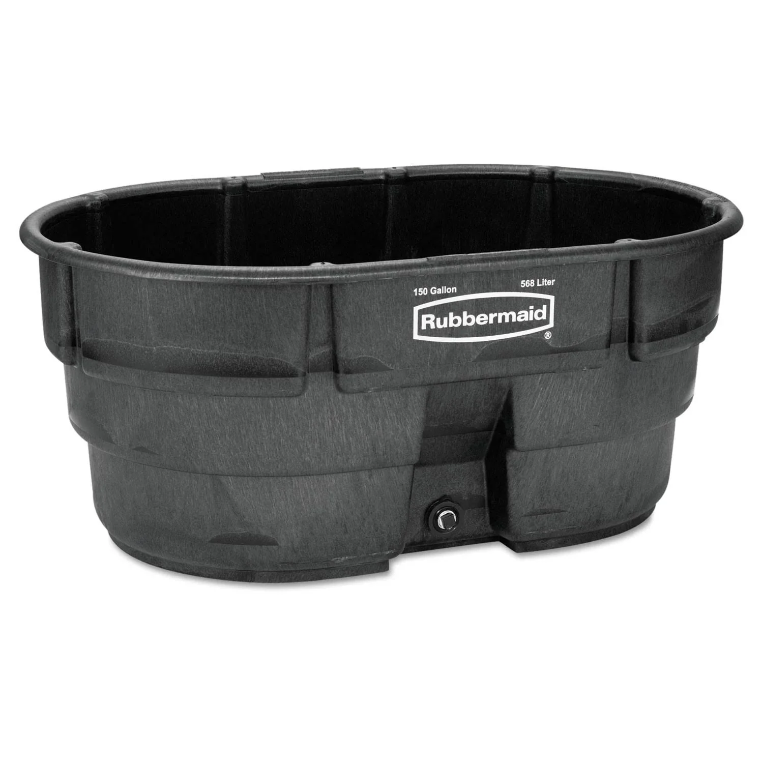 Rubbermaid FG424500BLA Livestock Tank (Model Year 2025), 150 Gallon Capacity, Plastic, Black