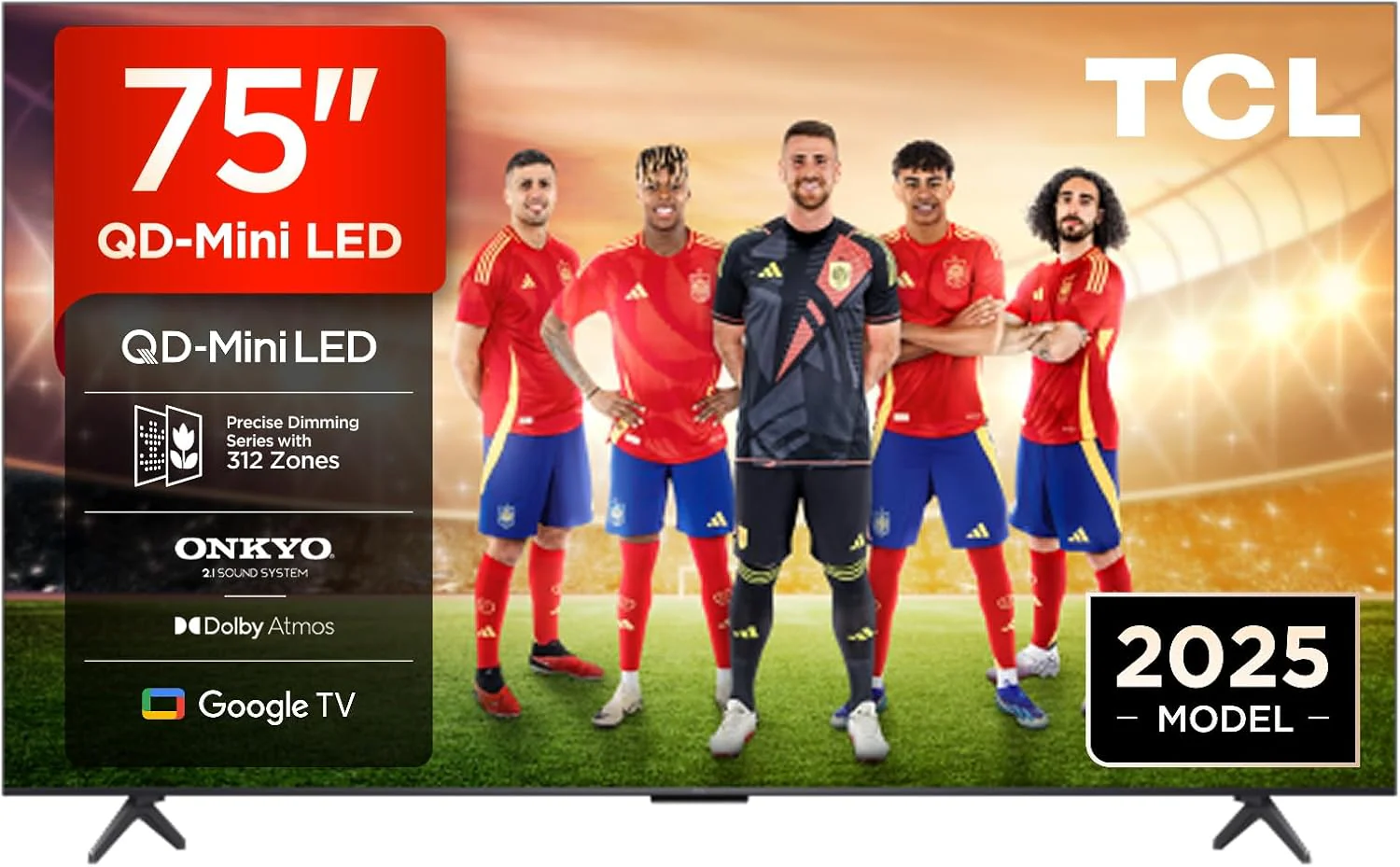 TCL 98Q6C TV 98 Inch QD-Mini LED 4K Smart TV, 1000 nits, 144Hz Motion Clarity Pro, Onkyo 2.1, Game Master, FreeSync, Google TV, Dolby Vision IQ and Atmos