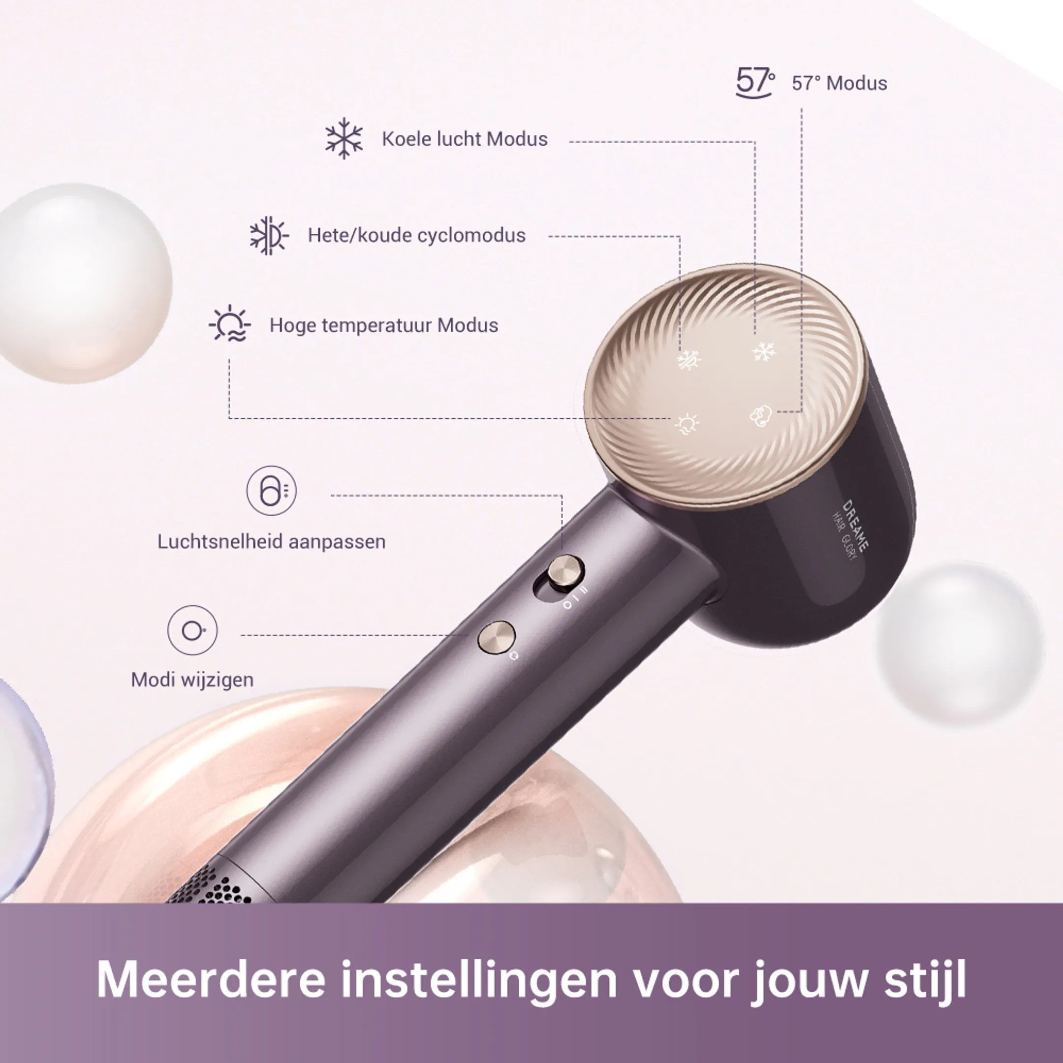 Dreame Haardroger Hair Glory Combo Purple